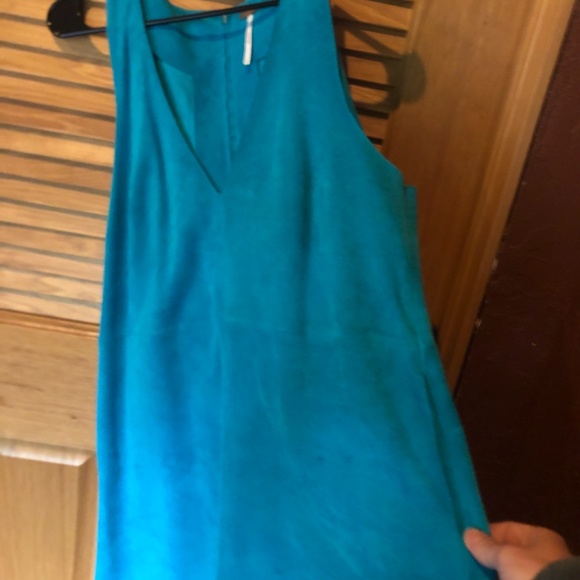 COPY - Free People Turquoise Cow Suede Dress - Picture 2 of 2